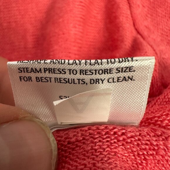 Eileen Fisher Petite Womens Coral Pink 100% Linen Lightweight Long Sleeve Top PL - Picture 6 of 6